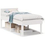 Maison Chic Posteljni okvir - Enojna postelja - Postelja za odrasle brez vzmetnice bel 75x190 cm trdna borovina-J11570, (21759092) | Shoptok.si