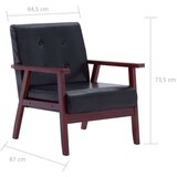  Kavč 2 kosa črno umetno usnje, (20698263) | Shoptok.si