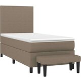  Krevet s oprugama i madracem smeđesivi 100 x 200 cm od tkanine | shoptok.hr