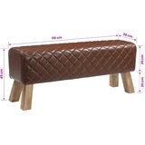  Klupa 110 x 30 x 45 cm Prava koža Smeđa dijamantna | shoptok.hr