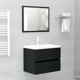  Komplet kopalniškega pohištva črne barve iverna plošča, (20909446)
