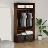 The Living Store Garderobna omara rjavi hrast 100x50x200 cm inženirski les - Garderobna Omara, (21434354) Cene