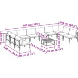 vidaXL Vrtna sedežna garnitura 11 pcs Antracitna Jeklo | Shoptok.si