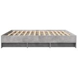  Okvir kreveta boja betona 200x200 cm od konstruiranog drva | Eponuda.com