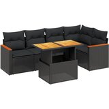  The Living Store Vrtna sedežna garnitura 6-delna z blazinami črna poli ratan - Vrtna Sedežna Garniture, (21463056) | Shoptok.si