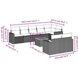  9-dijelni set vrtnih sofa s jastucima crni od poliratana | shoptok.hr