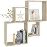  Kockaste zidne police boja hrasta sonome 80x15x78,5 cm drvene | Eponuda.com