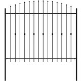  Ograda sa šiljcima Crna 200 x 200 cm Čelik s prahom premazan | shoptok.hr