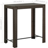  Vrtni barski stol smeđi 100 x 60,5 x 110,5 cm od poliratana | Eponuda.com