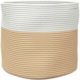  Košara za pohranu bež-bijela Ø 43 x 35 cm od pamuka | Eponuda.com