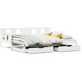 vidaXL Izvlečna dnevna postelja s predali bela 90x190 cm borovina | Shoptok.si
