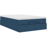 vidaXL Otomanski posteljni okvir z vzmetnico moder 120x190 cm blago, (21609128) | Shoptok.si