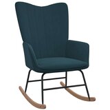 vidaXL Stolica za ljuljanje s osloncem za noge plava baršunasta | shoptok.hr