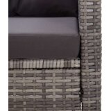 Poli Vrtni kavč dvosed z blazinami siv 124 cm poli ratan | Shoptok.si