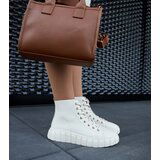 Gemre Beige long leather sneakers Carassai | Shoptok.si