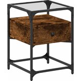 Furnova Nočna omarica dimljeni hrast 40x40x55 cm inženirski les, (21926533) | Shoptok.si