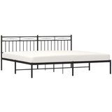 Metalni okvir za krevet s uzglavljem crni 193x203 cm | shoptok.hr