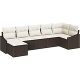  Sjedeća garnitura za vrt 7 kom. Smeđa i krem poliratan 288,5 x 123,5 x 85 cm | shoptok.hr