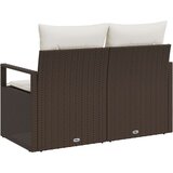  Dvosjed vrtna sofa s jastucima smeđa poli ratan | shoptok.hr