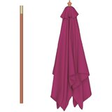 Vanjski suncobran s drvenim stupom 150 x 200 cm bordo | shoptok.hr