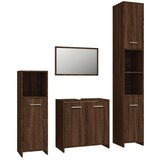  4-dijelni set kupaonskog namještaja boja smeđeg hrasta drveni | shoptok.hr