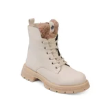 Capone Outfitters Women's Laced Shearling Trach Sole Boots