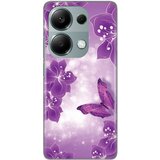  torbica silikonska print za xiaomi redmi note 13 pro 4G butterfly and flowers Cene