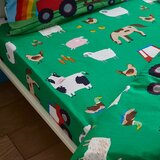 Catherine Lansfield Zelena dječja plahta s gumom za krevet za jednu osobu 90x190 cm Farmyard Animals – | shoptok.hr