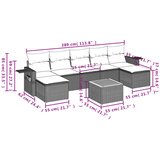  8-dijelni set vrtnih sofa s jastucima bež od poliratana | shoptok.hr