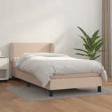 vidaXL Box spring postelja z vzmetnico kapučino 100x200cm umetno usnje