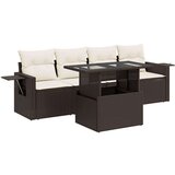  5-dijelni set vrtnih sofa s jastucima poliratan smeđi | shoptok.hr