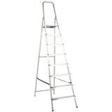 Alpos Aluminijasta gospodinjska lestev 7+1 (delovna višina: 3,55 m, transportna dolžina: 2,49 m, nosilnost: 150 kg) cene