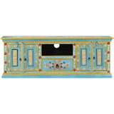 TV ormarić plavi 110 x 30 x 40 cm od masivnog drva manga | shoptok.hr