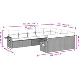  10-dijelni set vrtnih sofa s jastucima crni od poliratana | shoptok.hr