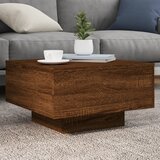 vidaXL Stolić za kavu s LED svjetlima smeđi hrast 55x55x31cm | shoptok.hr