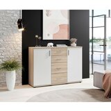Boxxx komoda, bela, hrast sonoma | Shoptok.si