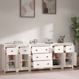  Komoda bela 230x35x80 cm trdna borovina, (20803883) | Shoptok.si