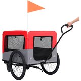  2-u-1 prikolica za bicikl i kolica za ljubimce crveno-siva | shoptok.hr
