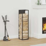 vidaXL stojalo za drva črno 25x25x100 cm hladno valjano jeklo | Shoptok.si