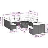  Vrtna garnitura - 12-dijelni set vrtnih sofa s jastucima poliratan crni - Crna 1 | shoptok.hr