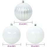  Set božićnih kuglica XXL 3 pcs Bijelo Plastika | shoptok.hr