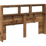 Ormarić za uzglavlje s LED svjetlima staro drvo 160x17x102 cm | shoptok.hr