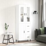  Visoka komoda bijela 69,5x34x180 cm konstruirano drvo Slike