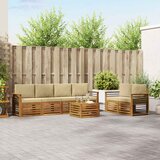  Set vanjskih sofa 7 kom. Prirodna i bež Čvrsto drvo akacije | shoptok.hr