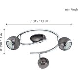 Eglo bimeda reflektor/3, led, gu10, 3x3w, 3x240lm, nikl crni/krom | shoptok.hr