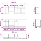  Kuhinjska jedinica Lyon 8 kom. Konstruirano drvo | shoptok.hr