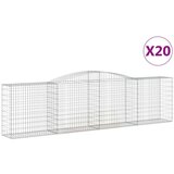  Obokane gabion košare 20 kosi 400x50x100/120cm pocinkano železo, (20758269) | Shoptok.si