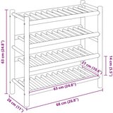  Polica za cipele s policom Prirodna 68 x 28 x 63 cm Bambus - 4 gume | shoptok.hr