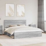  Konstrukcija postelje z vzglavjem Siva Sonoma 200 x 200 cm, (5000104443) | Shoptok.si