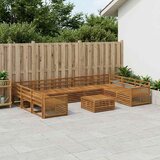  Set vanjskih sofa 10 kom. Prirodna Čvrsto drvo akacije | shoptok.hr